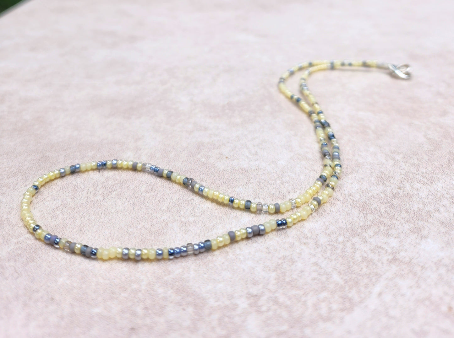 11/0 Cloudy Day necklace tiny seed bead necklace