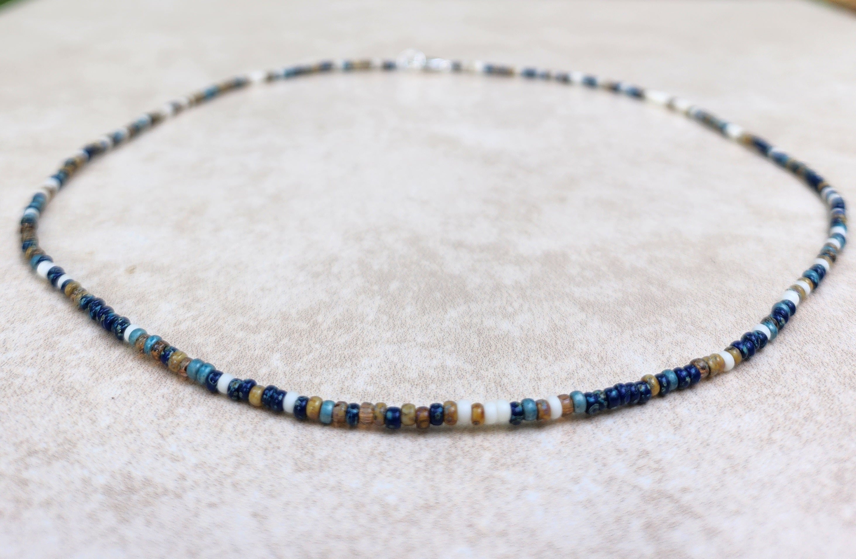 Black, Brown and White Bead Necklace