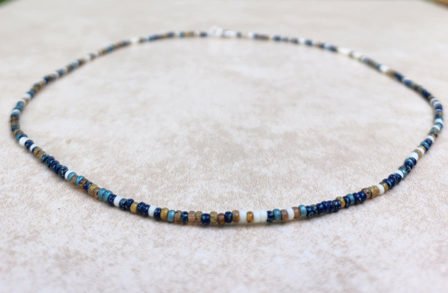 11/0 Classic Jeans Picasso Miyuki necklace tiny seed bead necklace