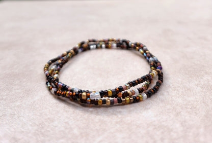 11/0 Galaxy Set of 3 Tiny Stretch Stackable Seed bead bracelet set