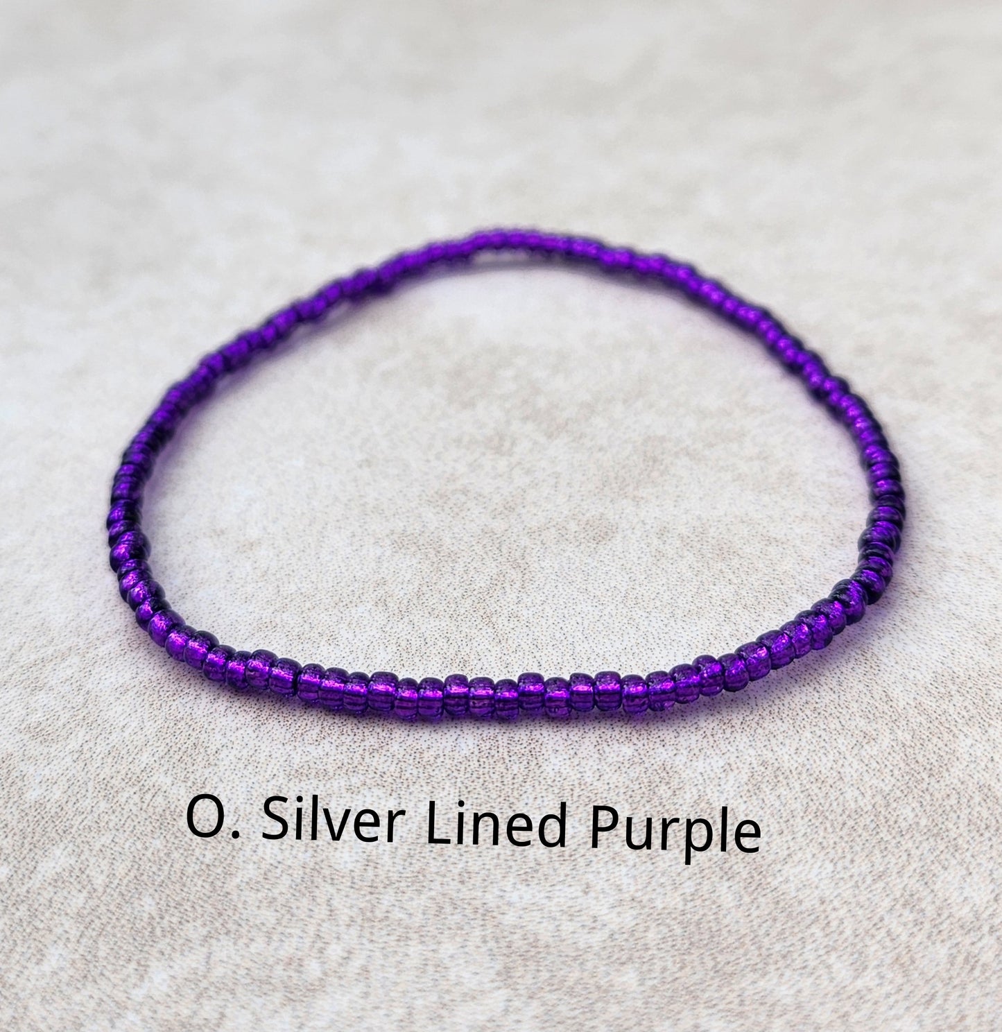 11/0 7 inch Individual tiny stackable Japanese stretch seed bead bracelets, Single dainty stretch seed bead bracelets