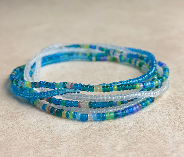 Blue Seed Wrap Bracelet