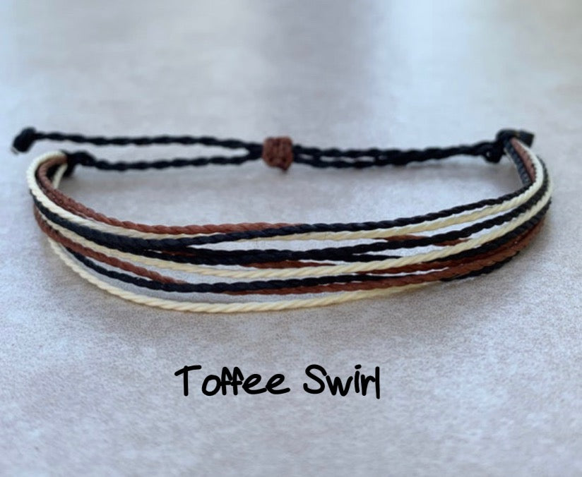 Pack of 6 Adjustable Wax String Bracelets | Costa Rica Style Bracelets | Handmade Adjustable Wax String Friendship Bracelets