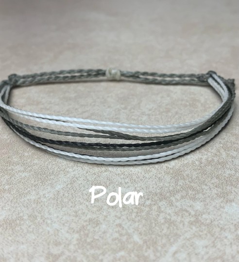 Polar Waxed String Bracelet, waterproof adjustable waxed string bracelet