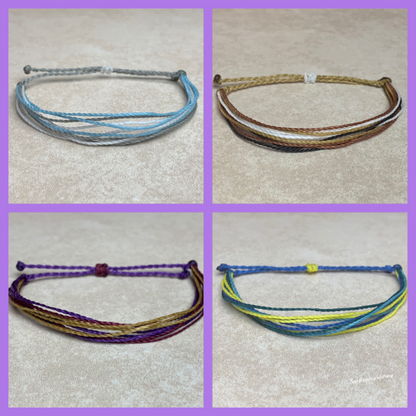 Waxed String bracelets, waterproof adjustable waxed string bracelets